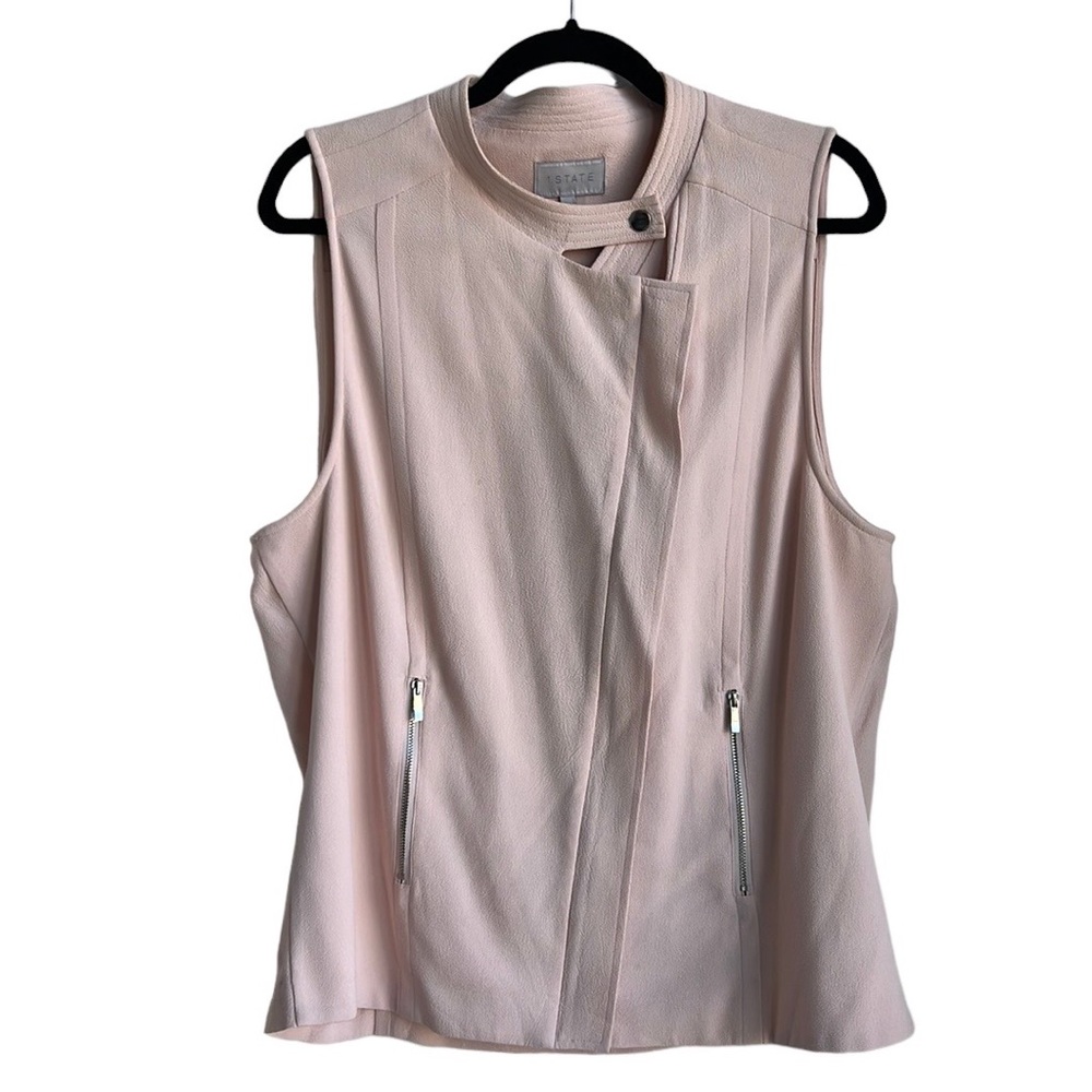 1. State Pink Zip Up Vest top